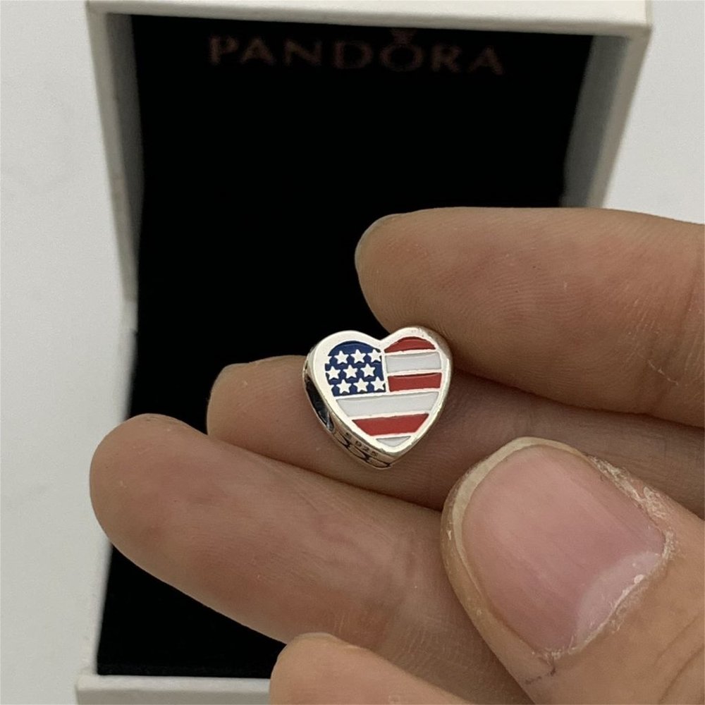 ✨🔥Pandora Colombia American Flag Exclusive Heart Charm